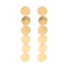 SHIXIN Elegant Metal Sequins Long Drop Earrings for Women Minimalist Geometry Round Hanging Pendant Earring Fashion Jewelry Gift