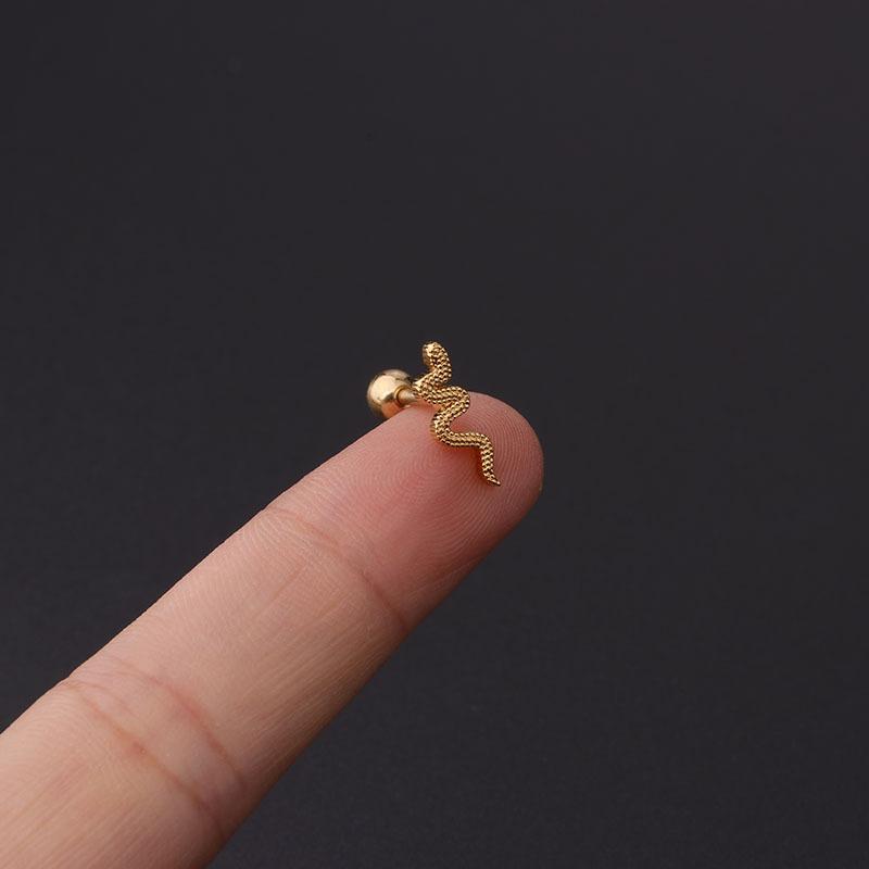 Charm Stud fashion lady Stainless Steel Puncture minimalist Twist Ball Stud Earring 6#