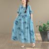 DIMANAF New 2026 Women Plus Size Spring Summer Casual Long Dress Floral Print Cotton Loose Oversize Maxi Beach Sundress