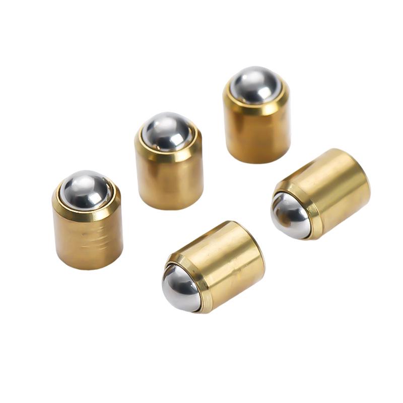 Stepless Brass Spring Plunger with Glass Ball, Stainless Steel Ball, and Copper Material