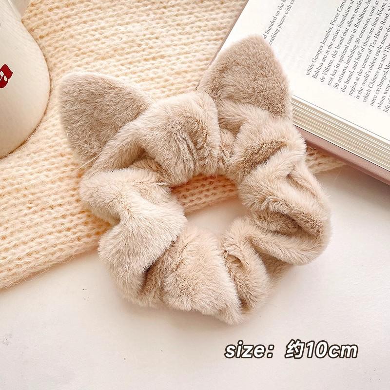 Plüschfuchs Ohren Haargummi Fuchs Nick Haarkreis Cartoon Niedliche Haaraccessoires Neues Kaninchen Kopfseil Flauschiges Haarband für Damen Mädchen