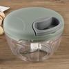 500/900ml Large Capacity Garlic Chopper with Rope Manual Easy Pull Clear Multipurpose 3/5 Blades Onion Ginger Garlic Grinder for Restaurant