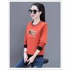 Women's Crewneck Sweatshirt Spring and Autumn Style Middle-aged Long-sleeved Loose Love Base Shirt Top
