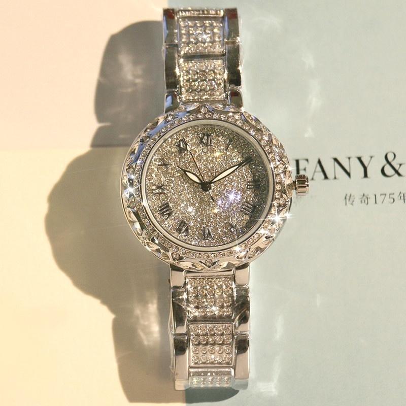 silver sparkly watch