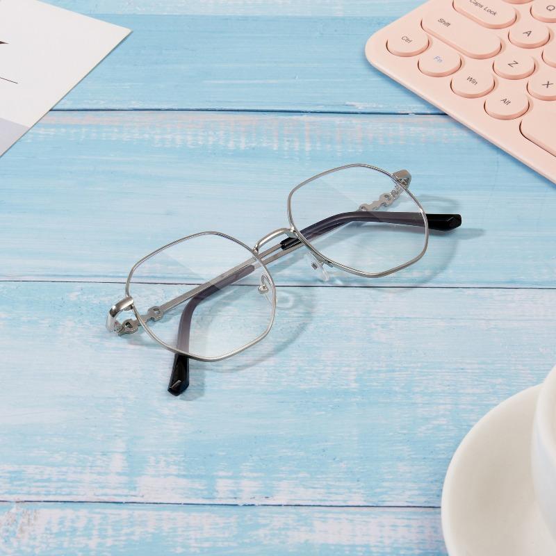 1/3PCS Metal Computer Anti Blue Light Glasses Clear Anti Radiation Replaceable Lens for Women Men