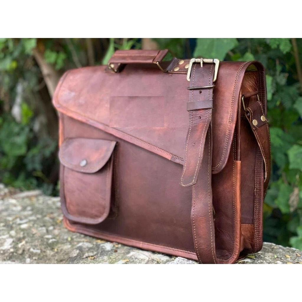 Leather Handmade Laptop Bag Satchel Messenger Handmade Bag Men's Women's