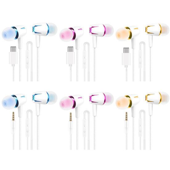 Universal Earphone Noise-canceling 1.2m Stereo Wired In-ear Earbud with Mic for Mobile Phone