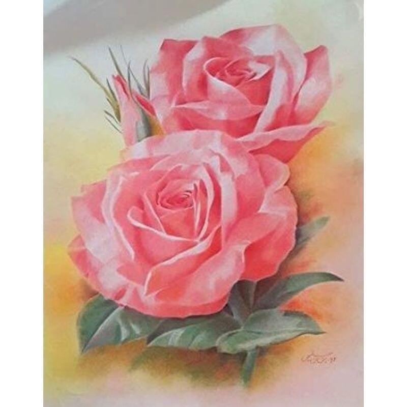 5D DIY diamantová malba Krásné květiny Diamantové vyšívání Sada křížového stehu Celá kamínková mozaika Home Decor