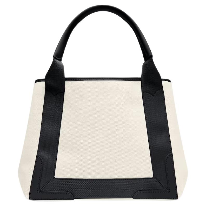 Balenciaga Malá nákupní taška Cabas Přírodní/Černá Dámské Tote_bags Krémová 339933-2HH3N-9260