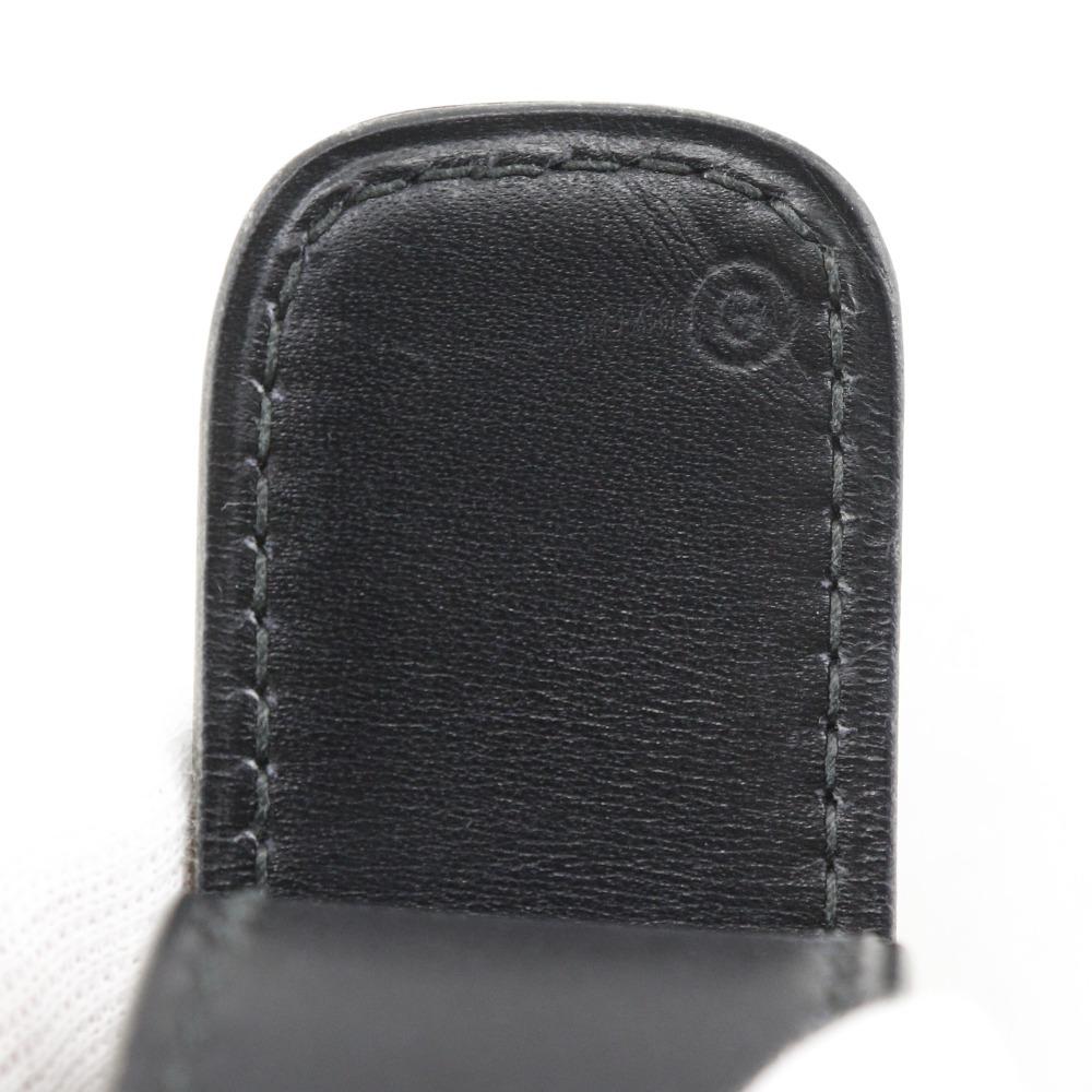 Hermes H Belt Belt Vintage Black Calfskin/Plated Gold Women Used