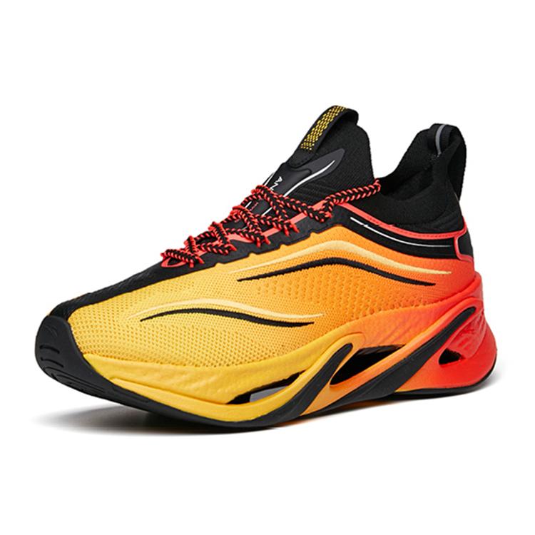 New Anta Running Collection Cushioned Slip-Resistant Abrasion-Resistant Low-Top Running Shoes Men's Yellow Black Red 112145596-1
