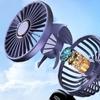 5 Speed Wind Rechargeable Fan LED Digital Display Mini Fan Display Screen Folding Fan  Personal Use