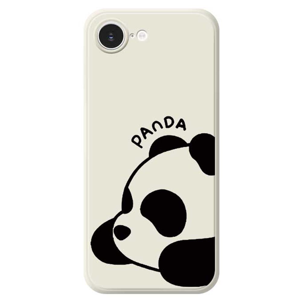 For iPhone 16e Case Cute Panda Pattern Printing Straight Edge TPU Phone Back Cover