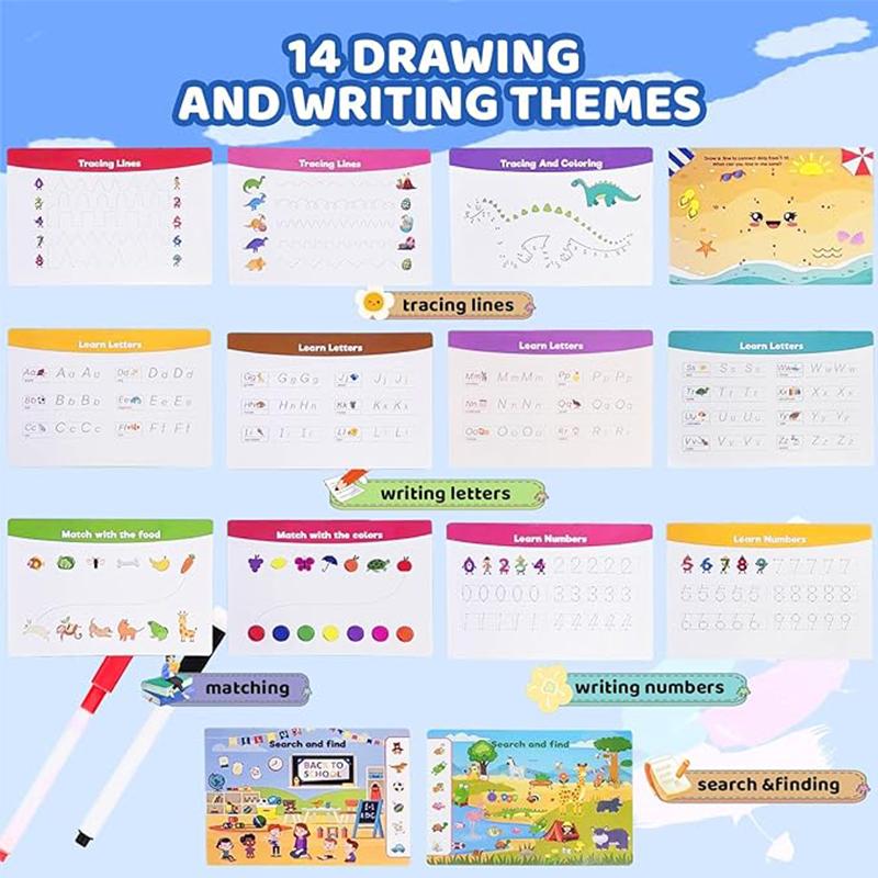 Montessori-Beschäftigungsbuch für die Vorschule, Kindergarten, Lernaktivitäten, Beschäftigungsbuch mit 28 Themen, wiederverwendbares sensorisches Spielzeug für Kinder zum Thema Autismus