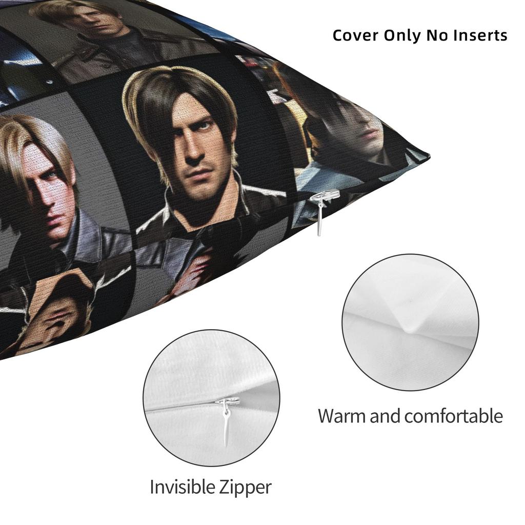Leon Kennedy Pillow Cover Soft Cushion Cover Funny Pillow Case For Sofa Car Home Decor