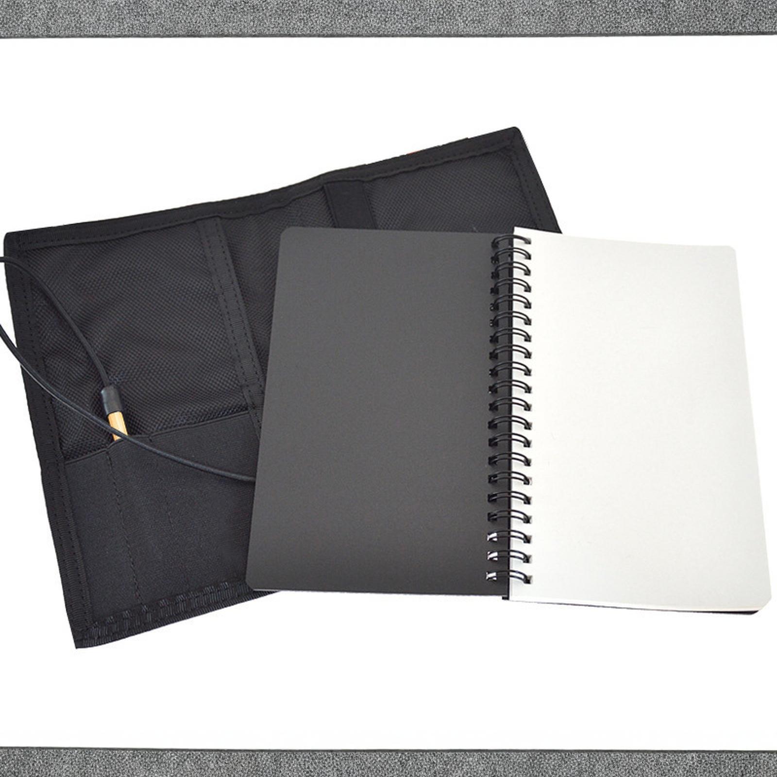 

Diving Writing Pad Notebook Underwater Gear with Pencil Clip PU Leather & PP Polypropylene Wearing Resistance One Size чёрный