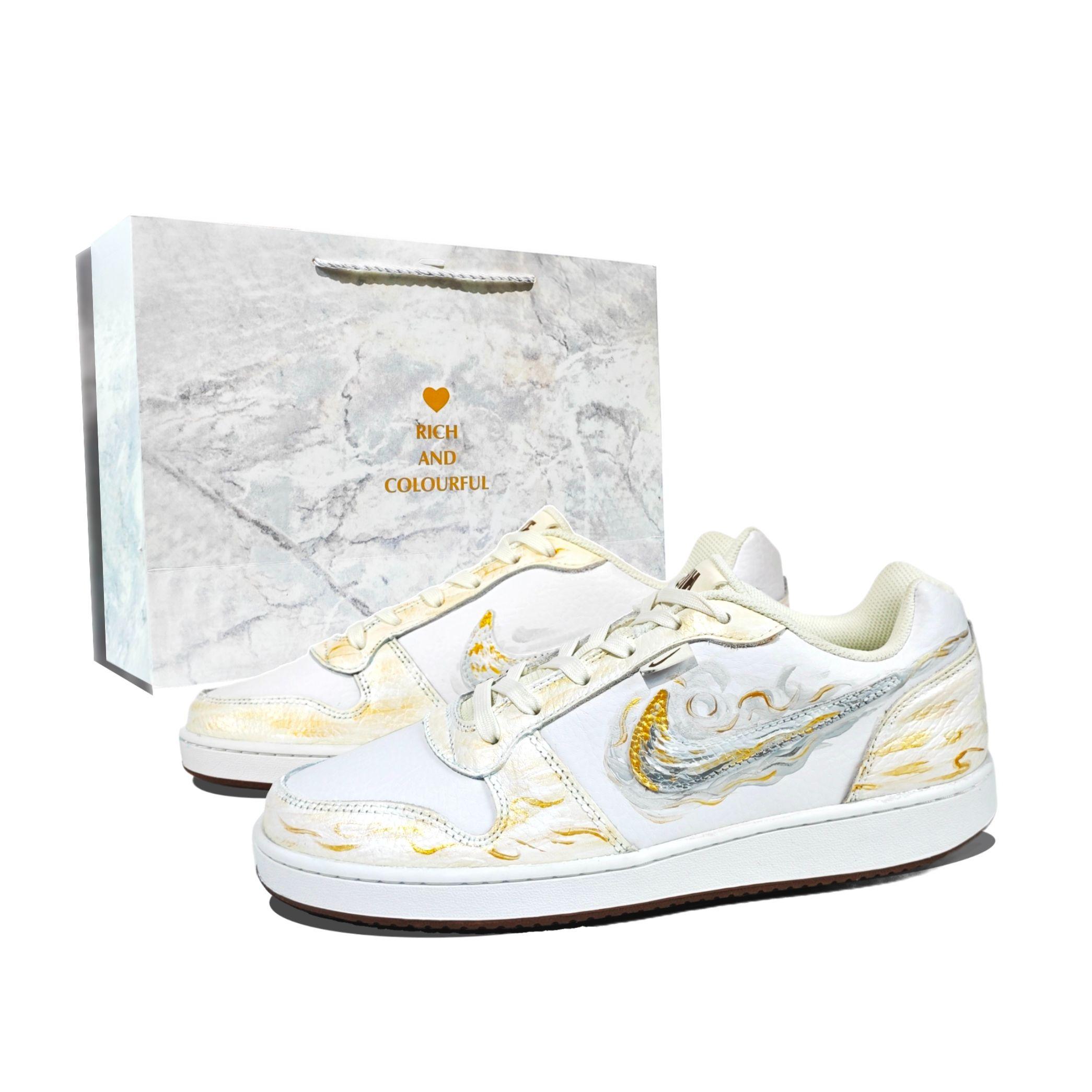 

Nike EBERNON Gold Legend LD Abrasion Resistant Low top Skateboard Shoes Men s White Gold IM3370-121(Team1137-LD) 42