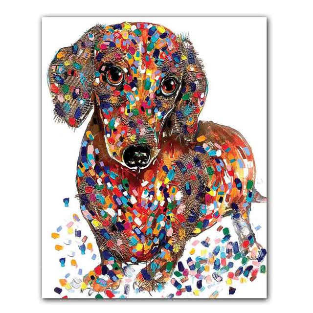 Nordic graffiti art abstract animal canvas painting digital color poster office wall painting living room home decoration mural No Frame