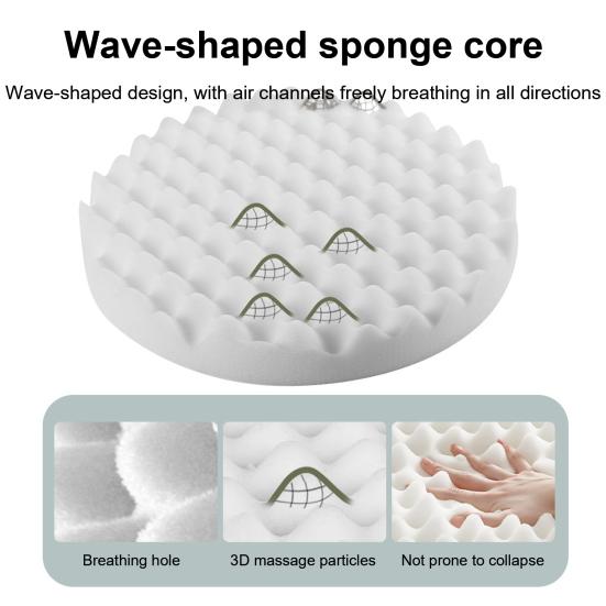 Round Chair Cushion Wavy Sponge Core Cushion with Removable Washable