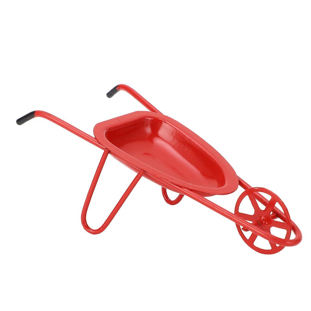 Miniature Trolley 1: 12 Scale Multifunctional Exquisite Dollhouse Rolling Cart Model Red