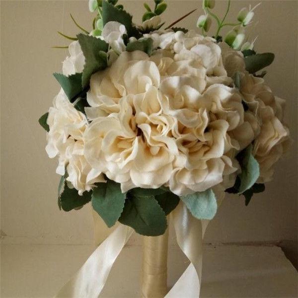 European Style Bridal Bouquet with Small Roses - Pink & White
