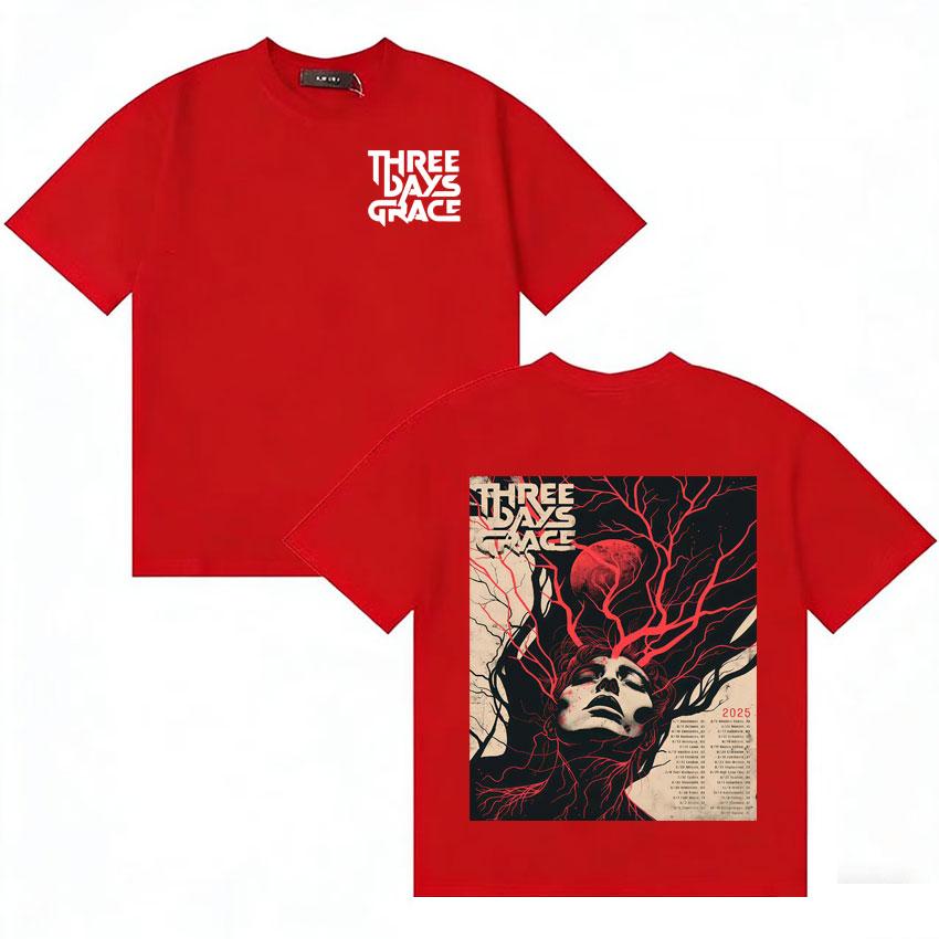 

Singers Three Days Grace Graphics Merch Unisexs and Womens Classic Roundneck Tee 2025 Summer Hip Hop Pure Cotton Printed Tshirt S