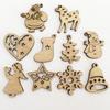 100 ks Mix Drevené Vianočné ozdoby na stromček Mini Santa Claus Snehuliak Los Snehové vločky Vianočný stromček