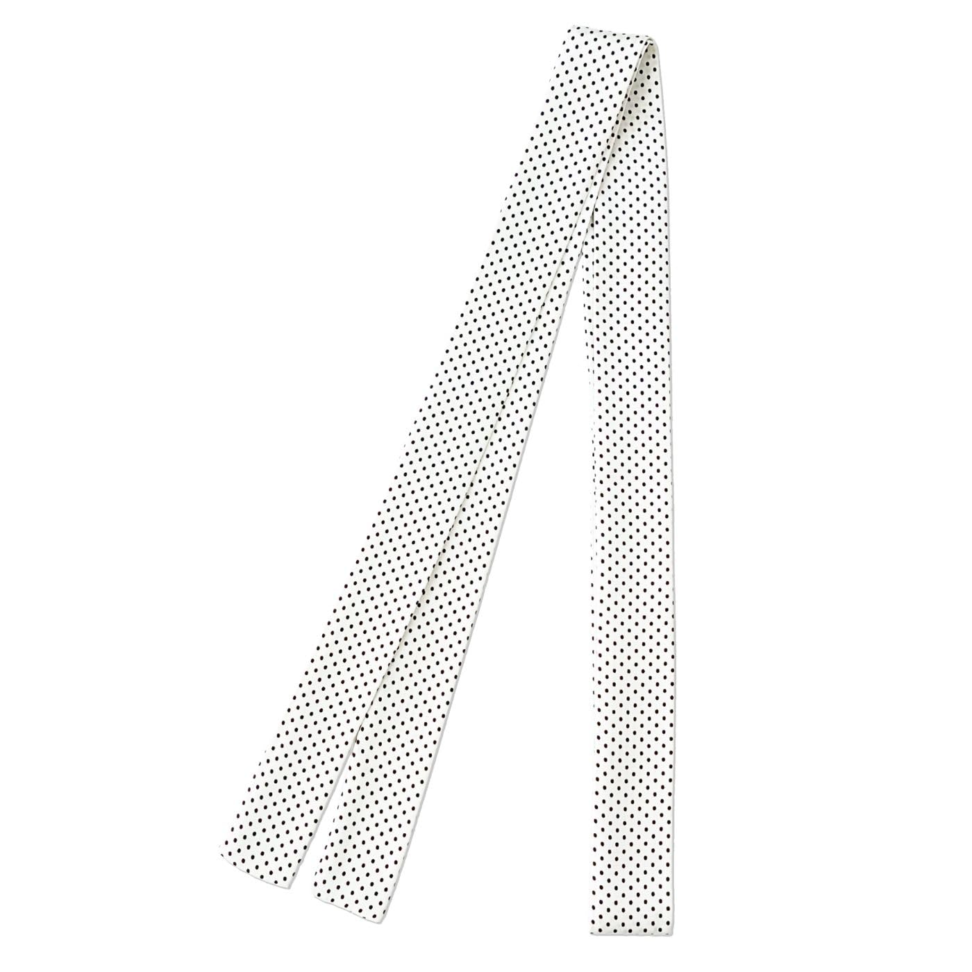 [D+Arts] Ribbon Tie Bow Tie Polka Dot Small 3cm Wide Hand-Tie Type Made in Japan Men s Women s (White)