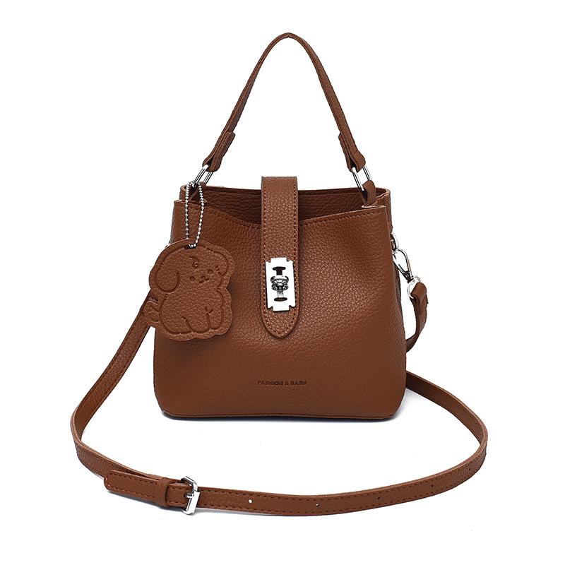 Urban Simple and Fashionable Single-shoulder Crossbody Hand-held Bucket Bag