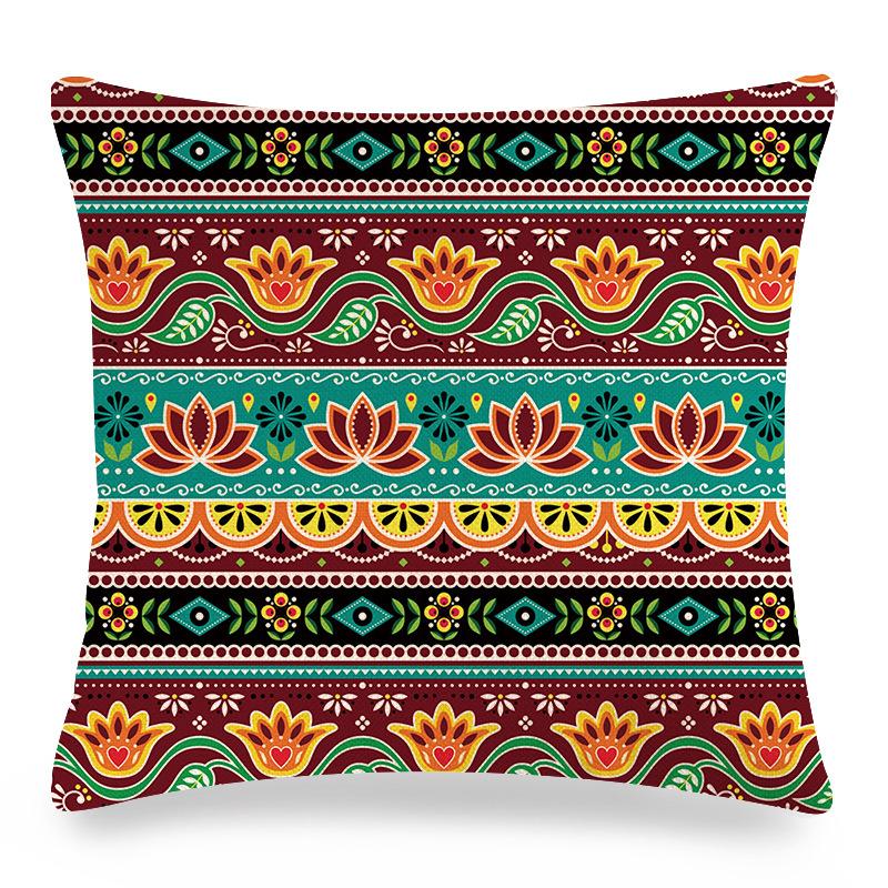 Seamless Lace Ethnic Style Digital Printing Short Plush Pillow Covers For Car Sofa Office Cushion Cover Home Goods 60X60Cm