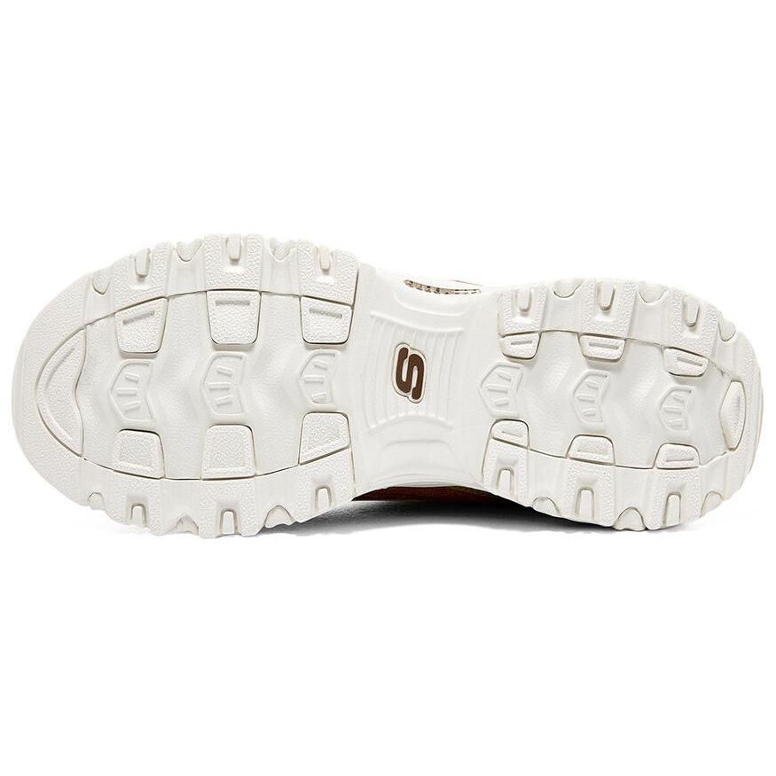 Skechers DLites 1.0 Milk Tea Bear Maple Latte Fabric Synthetic Leather Retro Color Block Durable Low Top Dad Shoes Women Sneaker 149906-TPNT