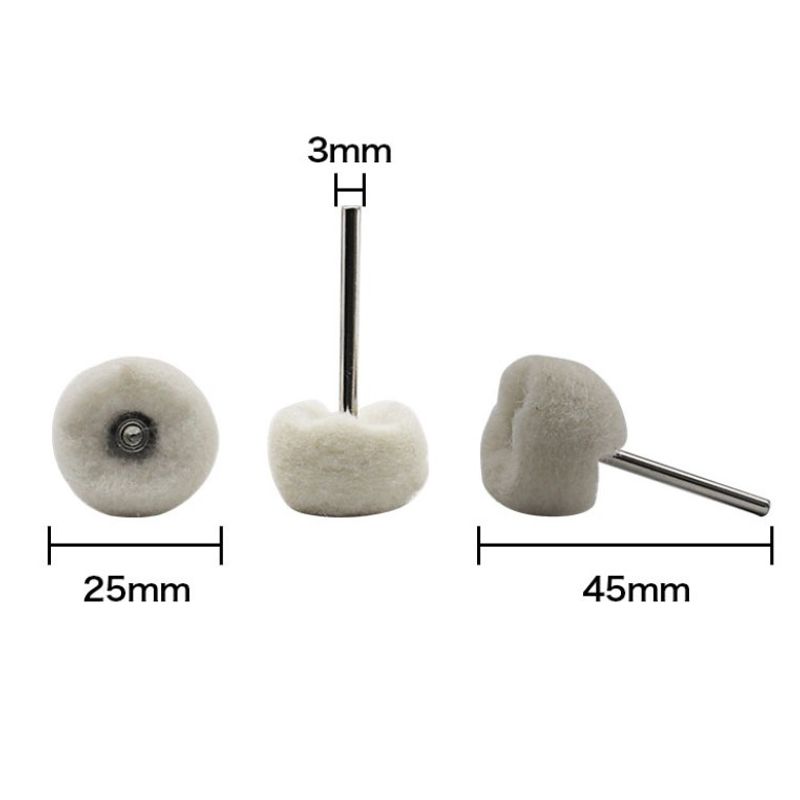 5Pcs 3Mm Shank Wool Felt Polishing Wheel Abrasive Brush Grinding Buffing Wheel