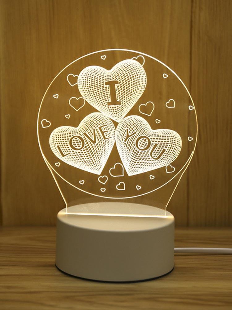 3D kreativní lampa s medvědem, akrylová USB LED noční světla, vánoční dekorace pro domácí ložnici, narozeninovou dekoraci, svatební dárky