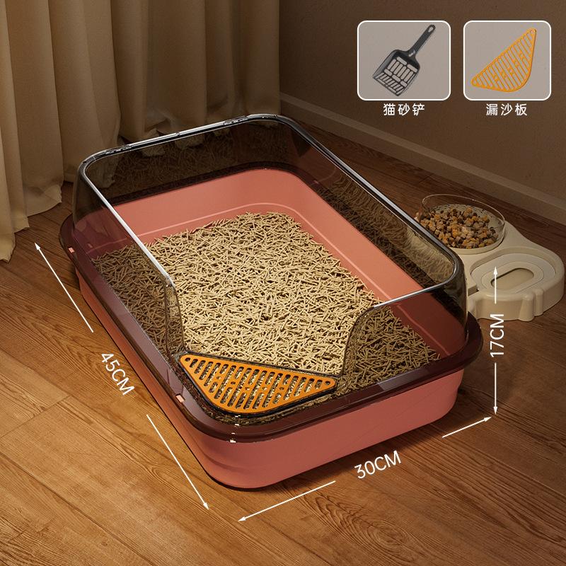 Oversized Pet Cat Litter Box, Semi-closed, Heightened and Thickened Anti-splash Cat Toilet, Easy To Clean, Bathtub Cat Toilet