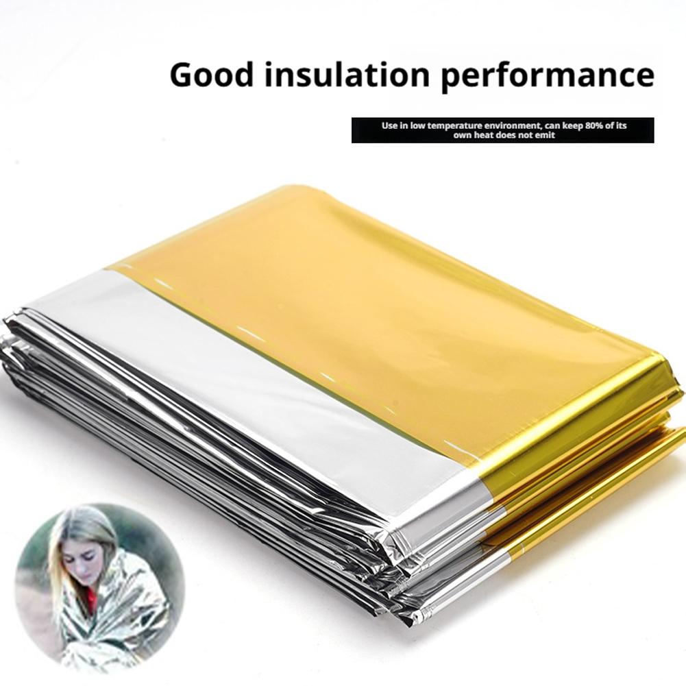 Emergency Survival Blanket Reflective Thermal Insulation Sheet for Outdoor First Aid Camping & Emergency Kits 130X210Cm