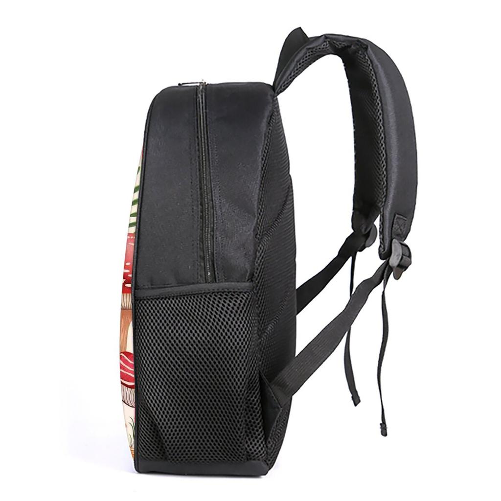 Zaino a Strato Singolo con Stampa Coccinella Fiore Fungo Stile Semplice per Bambini/Bambine Migliori Regali Cartoni Animati Piatto 2D Borse Scolastiche