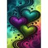 1pc 1pcs Vintage Heart Diamond Painting Kit Suitable for Adults, Full Drill Rhinestone Round Diamond Art with Frame-Compatible for Use in Frames (Fram