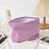 Corduroy Cosmetic Bag Women Korean Solid Color Makeup Organizer Travel Toiletry Pouch Beauty Case