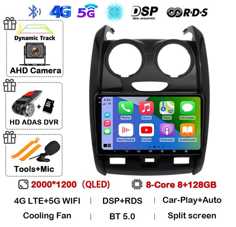 Android 14 Carplay Auto WIFI+4G for Renault Duster 2015 2016 2017 2018 2019 2020 Car Radio GPS Stereo Multimedia Player 2din Dsp