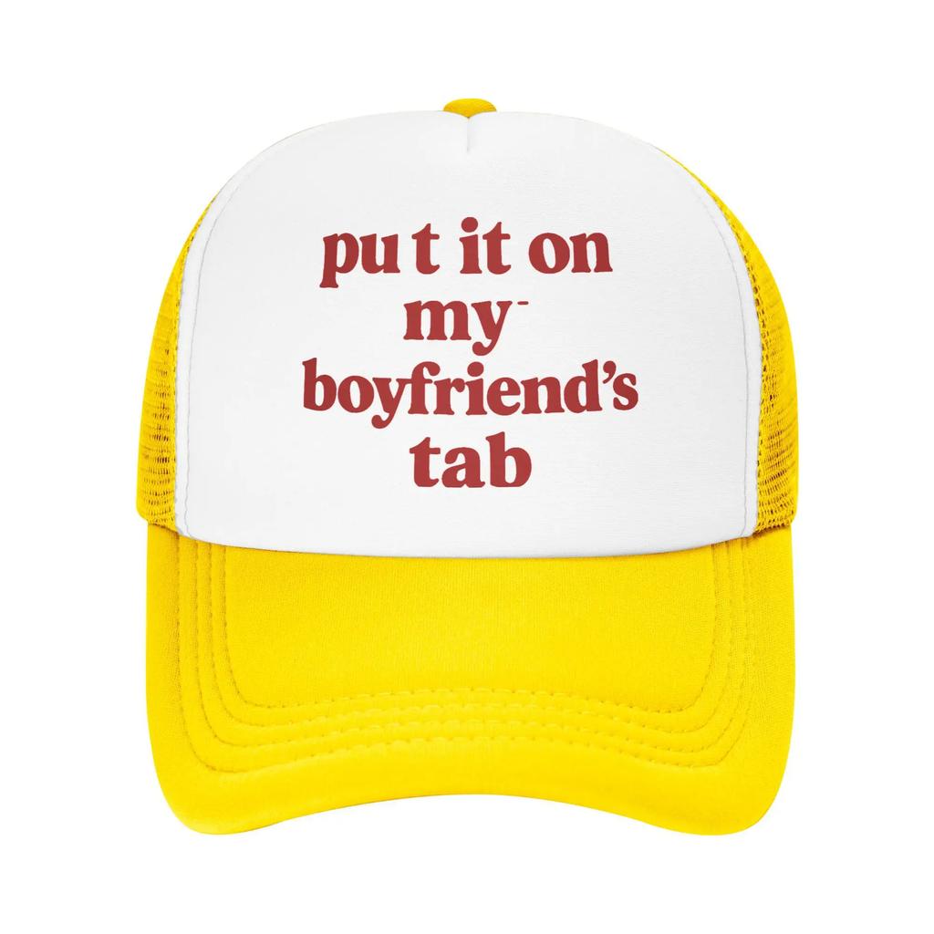 My Boyfriend Letter Red Casual Sun Hats For Female Male Summer  Outdoor Sport Baseball Cap Streetwear Adjustable Trucker Hat