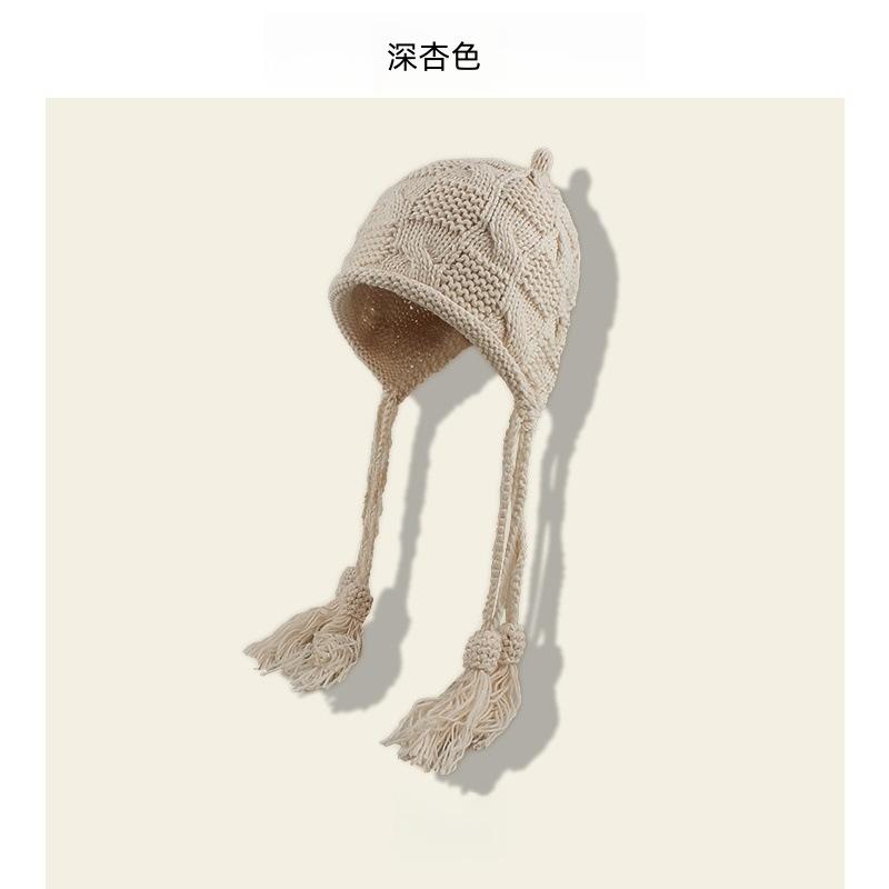 Winter New Hat Women's Handmade Fringed Knitted Hat Trendy Wool Hat Fashionable Versatile Headhat