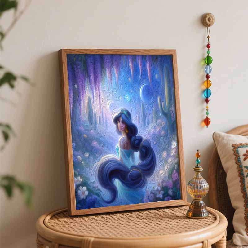 Disney Oil Paint Hand Painting Kit Jasmine Starry Night Decoration Classic Style Home Decor Romantic Fantasy Dreamscape Art Craft Gift