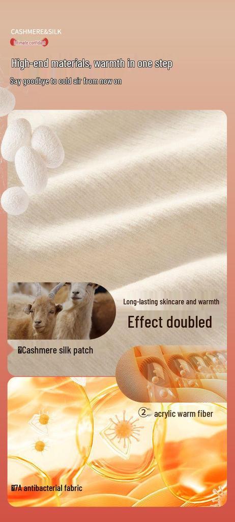 2025 Stylish Cashmere Wool & Silk Warm Base Layer with Built-in Bra Pads