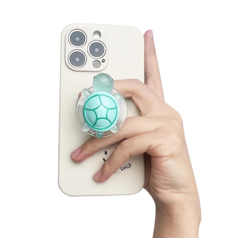 Cute Luminous Turtle Phone Holder Griptok Finger Ring Support For IPhone Samsung Cases Grip Tok Socket Bracket Girl Gift