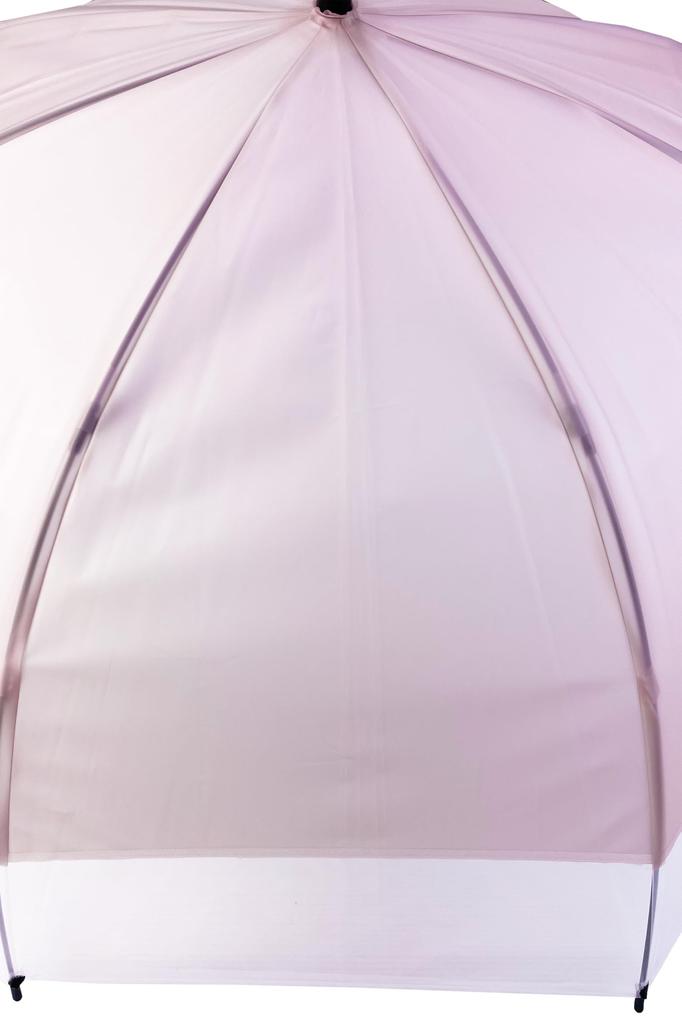 Large 65cm vinyl clear jump windproof and with fiberglass stylish muted pink umbrella, umbrella, break-resistant, ribs, two-tone color.