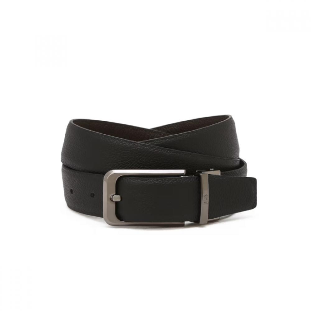 Daks Black Embossed Logo Leather Belt Dbbe6f401bk Single option