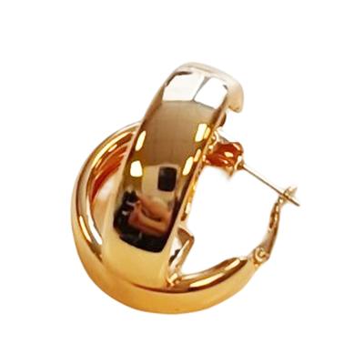 [R8101] - Gold 'Cléopatra' Hoop Earrings Ø 30 Mm 9 Mm