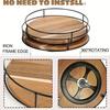 New Wooden Material 360 Degree Rotating Lazy Turntable Non-Slip Base Multi-purpose Rotating Storage Rack Desktop Clutter Tray