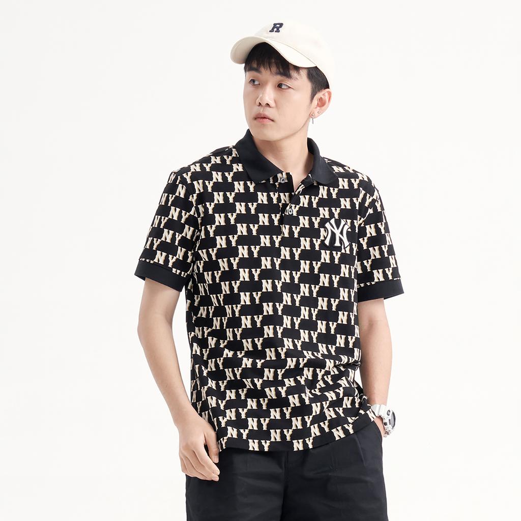 New MLB Polo Shirts Unisex Black 3LPQM0133-50BKS