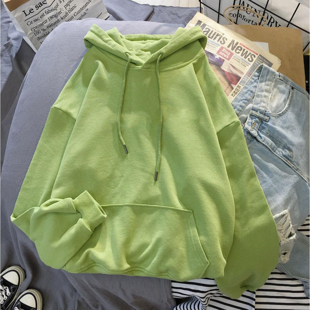 

Осінній повсякденний жіночий однотонний худі з капюшоном Зручні міцні світшоти Вільні кишені Теплий одяг Модні вуличні жіночі пуловери XL